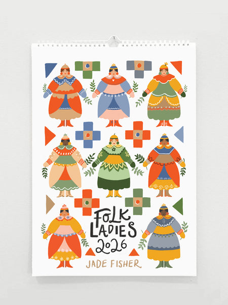 Folk Ladies 2026 Wall Calendar