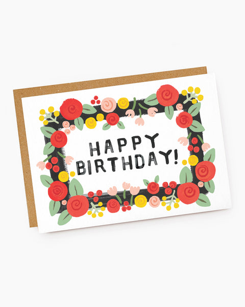 Floral Border Birthday