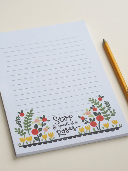 Stop & Smell The Roses Notepad A5