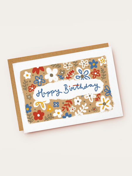 Modern Gold Floral Birthday