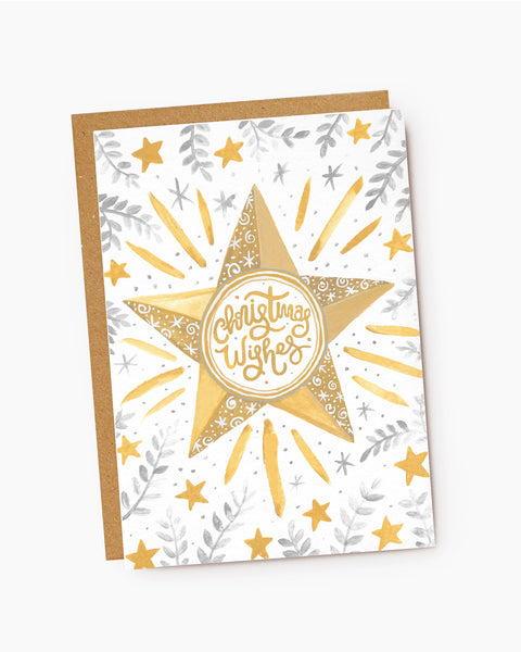 Gold Star Christmas Wishes